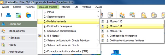 Presentación del Modelo 111 con NominaPlus 