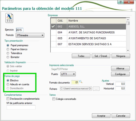 Presentación del Modelo 111 con NominaPlus