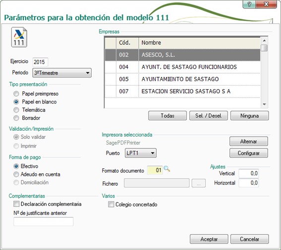 Presentación del Modelo 111 con NominaPlus 