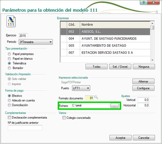 Presentación del Modelo 111 con NominaPlus 