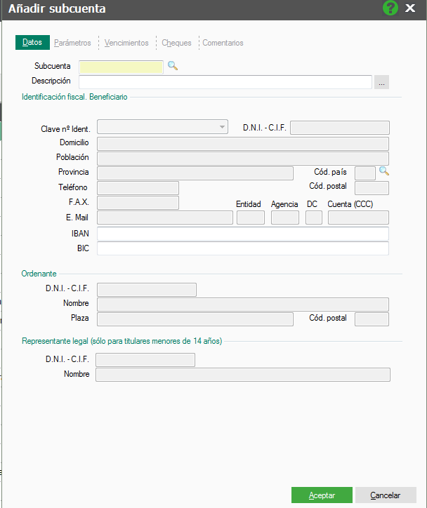 Como crear subcuentas de IVA en ContaPlus Flex