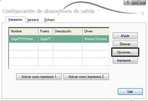 Como añadir impresoras en aplicaciones Sage