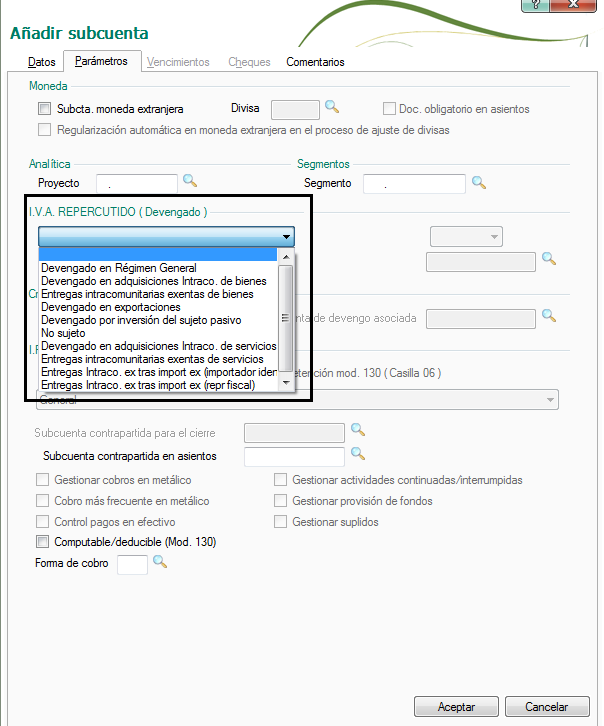 Como crear subcuentas de IVA en ContaPlus 