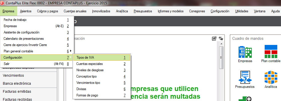 Como crear subcuentas de IVA en ContaPlus Flex