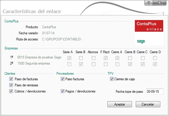 Como enlazar ContaPlus con FacturaPlus