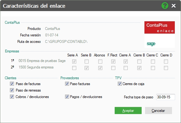 Como enlazar FacturaPlus Flex con ContaPlus Flex