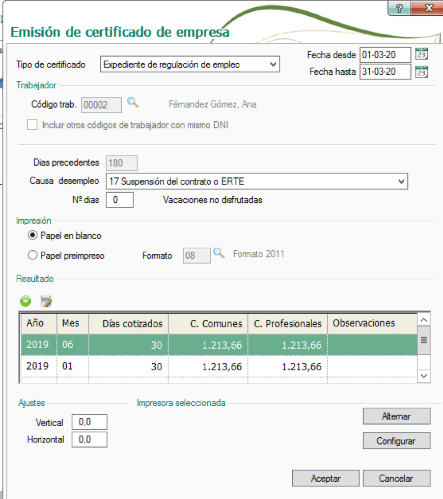 Cómo informar de un ERTE con NominaPlus