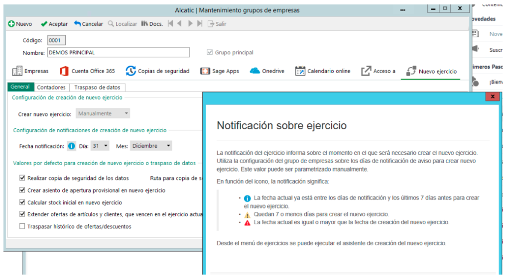 Apertura y cierre de ejercicio en Sage 50cloud