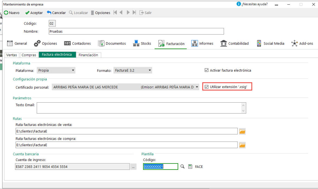 Factura electrónica FACE  Sage 50cloud