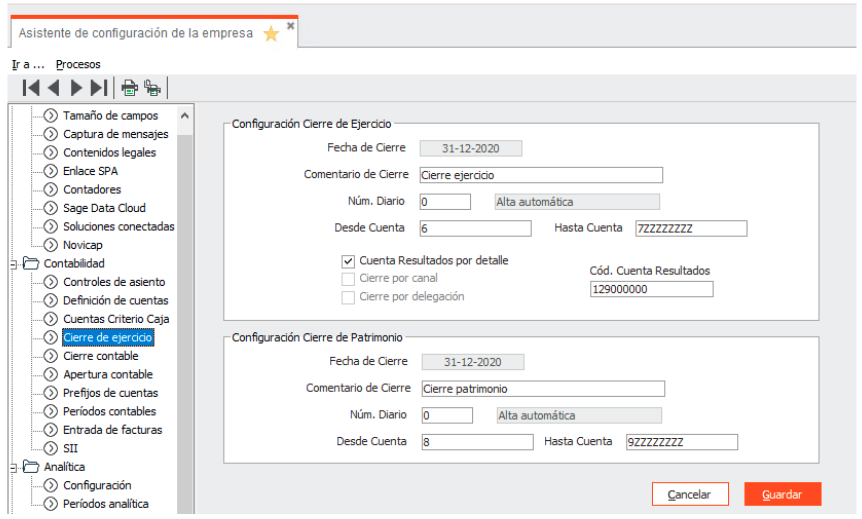 Apertura ejercicio contabilidad sage 200