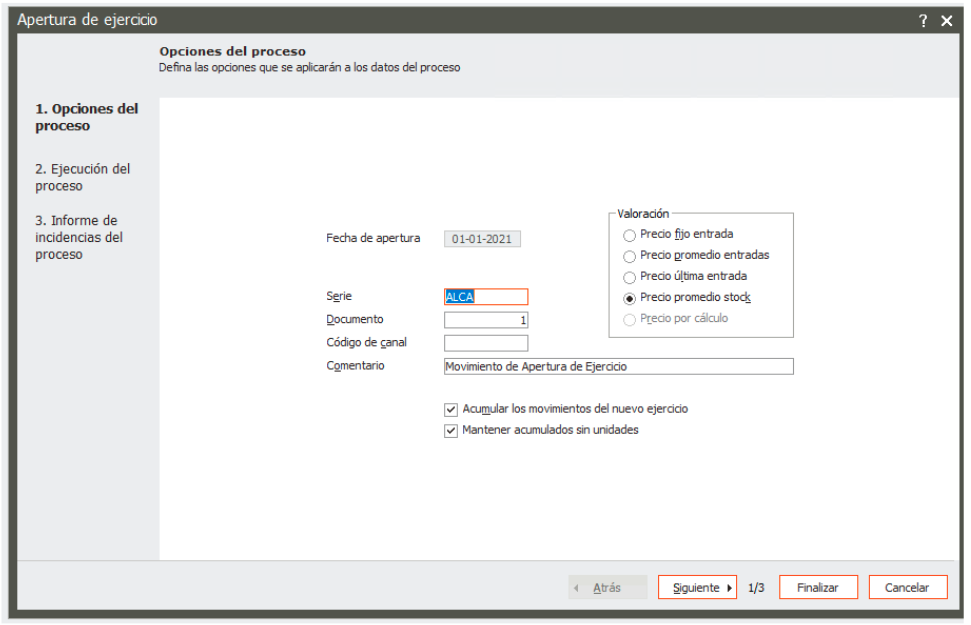 Apertura de Ejercicio en Gestión con Sage 200
