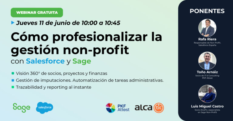 AlcaTic, Salesforce España y PKF Attest muestran cómo profesionalizar la gestión non-profit en un webinar conjunto